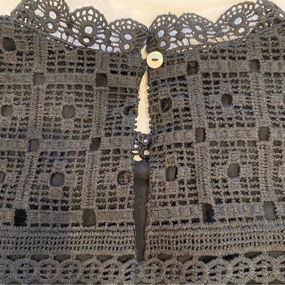 ANTHROPOLOGIE DANIEL RAINN LOURDES BLACK LACE EYELET TANK TOP XL - Picture 6 of 13